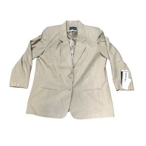 Driftwood Tan Womens Size 18W Sag Harbor Beige LS Lined Button Blazer Jacket NEW